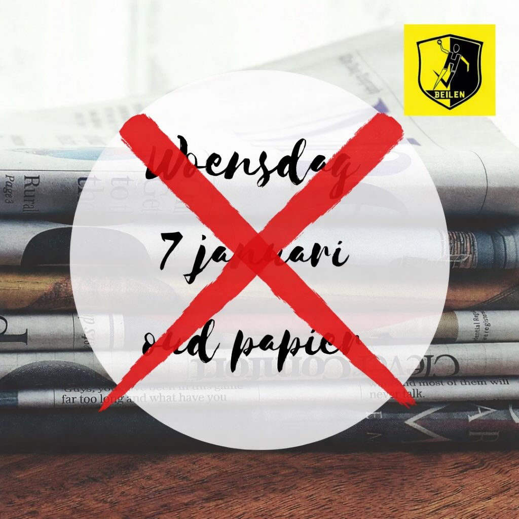 GEEN oud papier woensdag 07-01-2026‼️